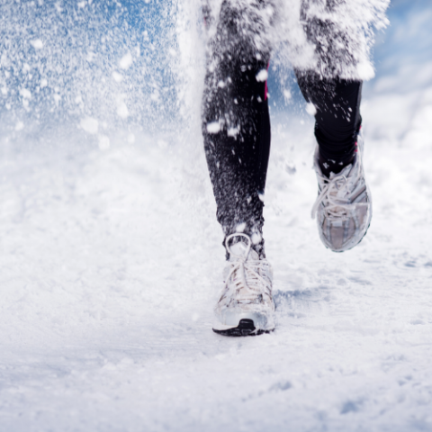 course à pied sous la neige